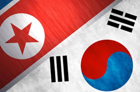 South Korea and North Korea flag